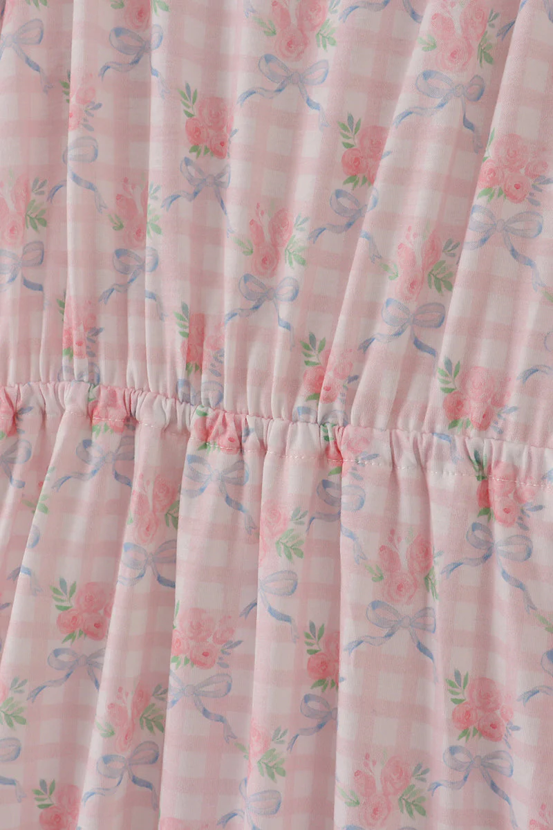 Pink floral print mom dress - Image 4