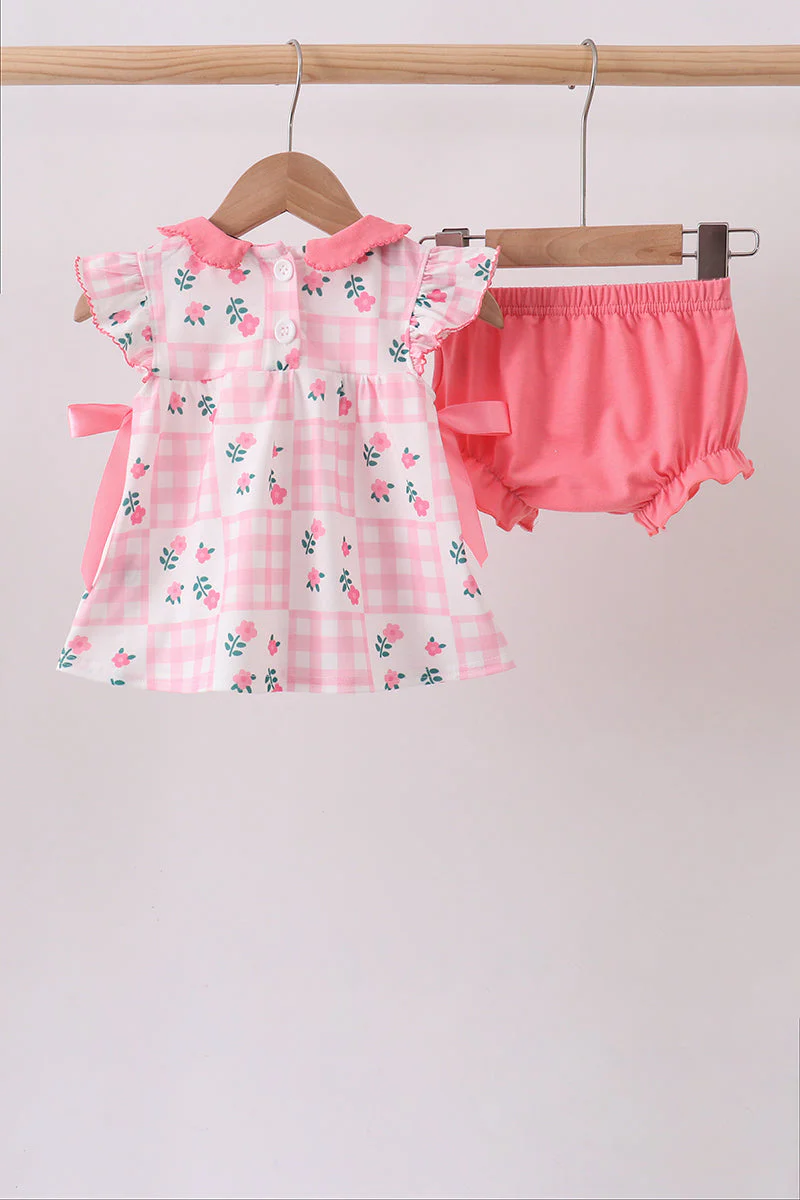 Pink Floral Ruffle Bloomer Set - Image 4
