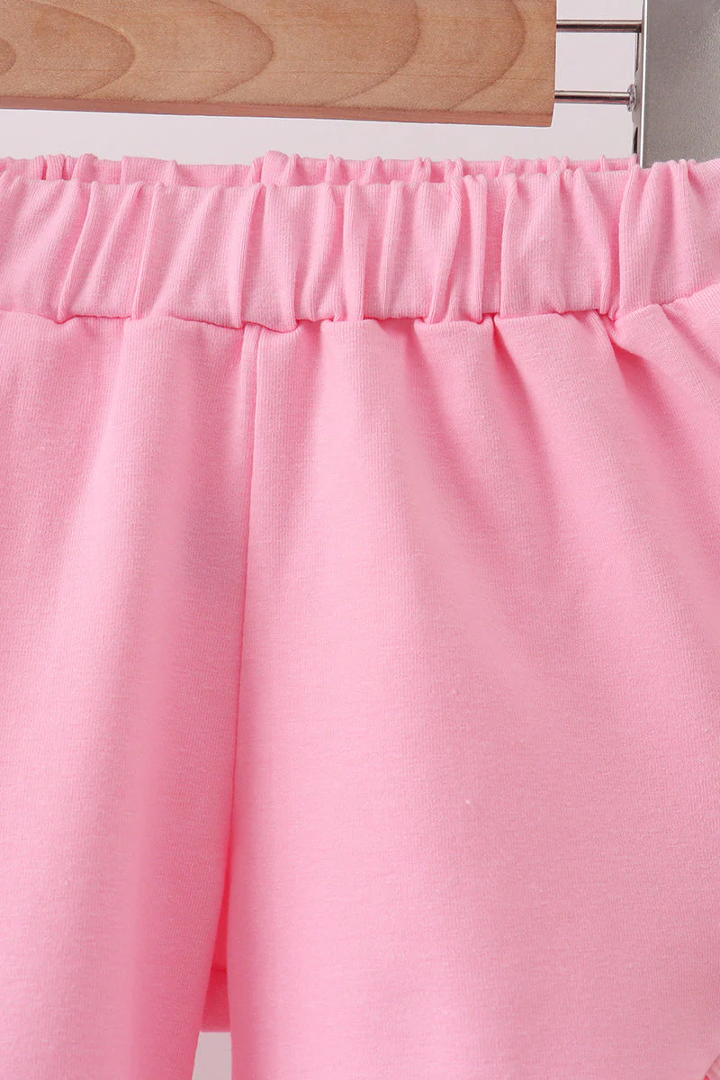 Pink Floral Ruffle Shorts Set - Image 2