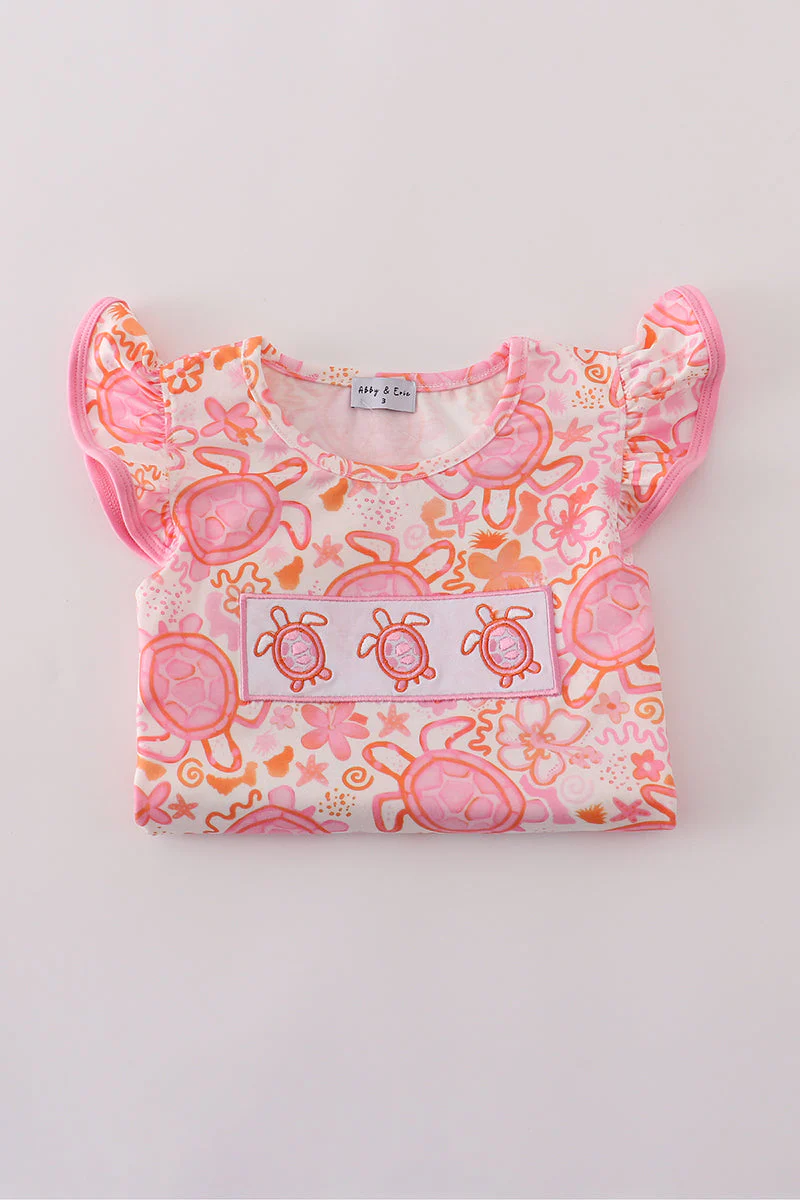 Pink Floral Ruffle Shorts Set - Image 5