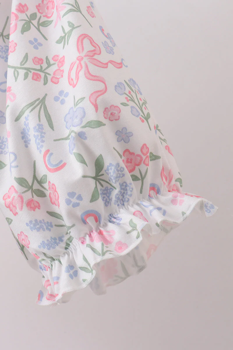 Pink floral smocked mom dress - Image 3
