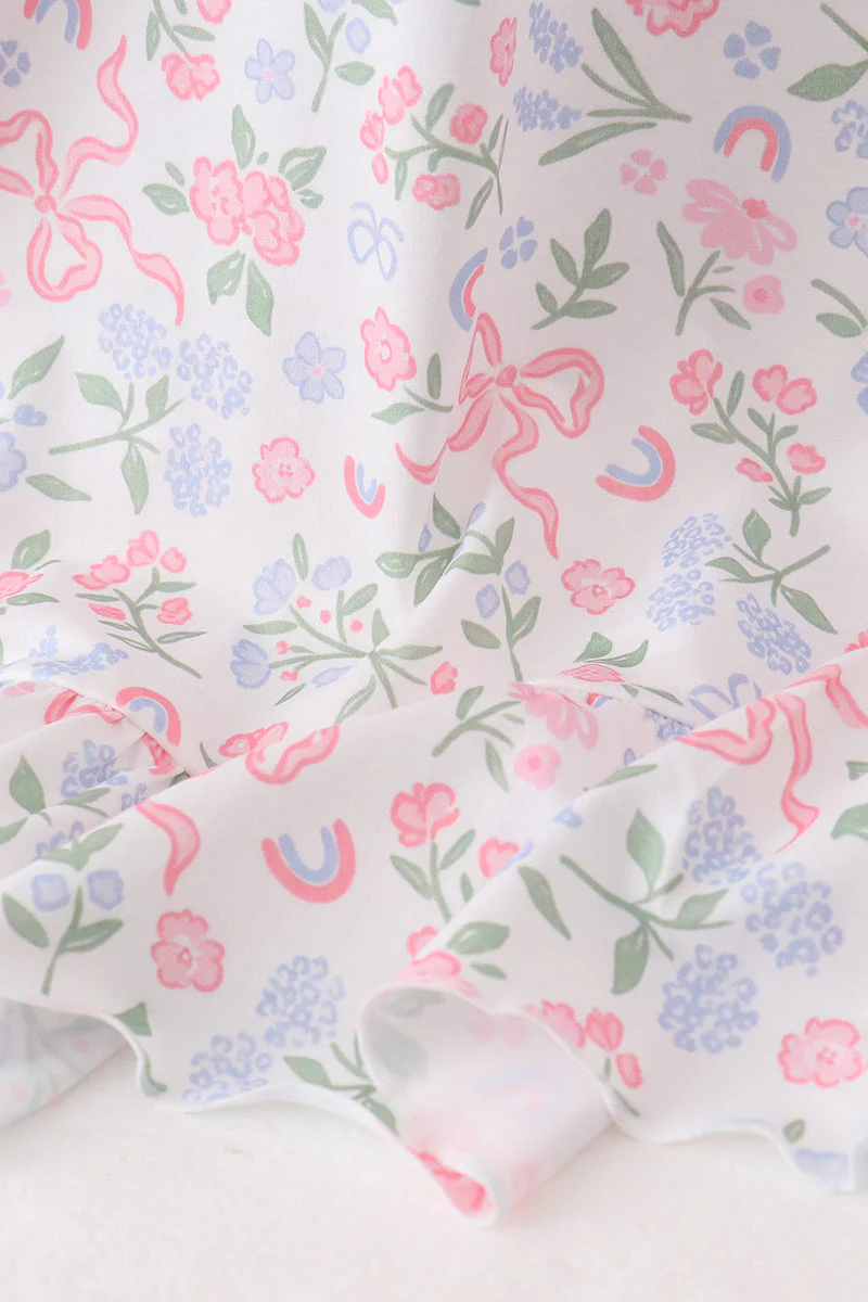Pink floral smocked mom dress - Image 4