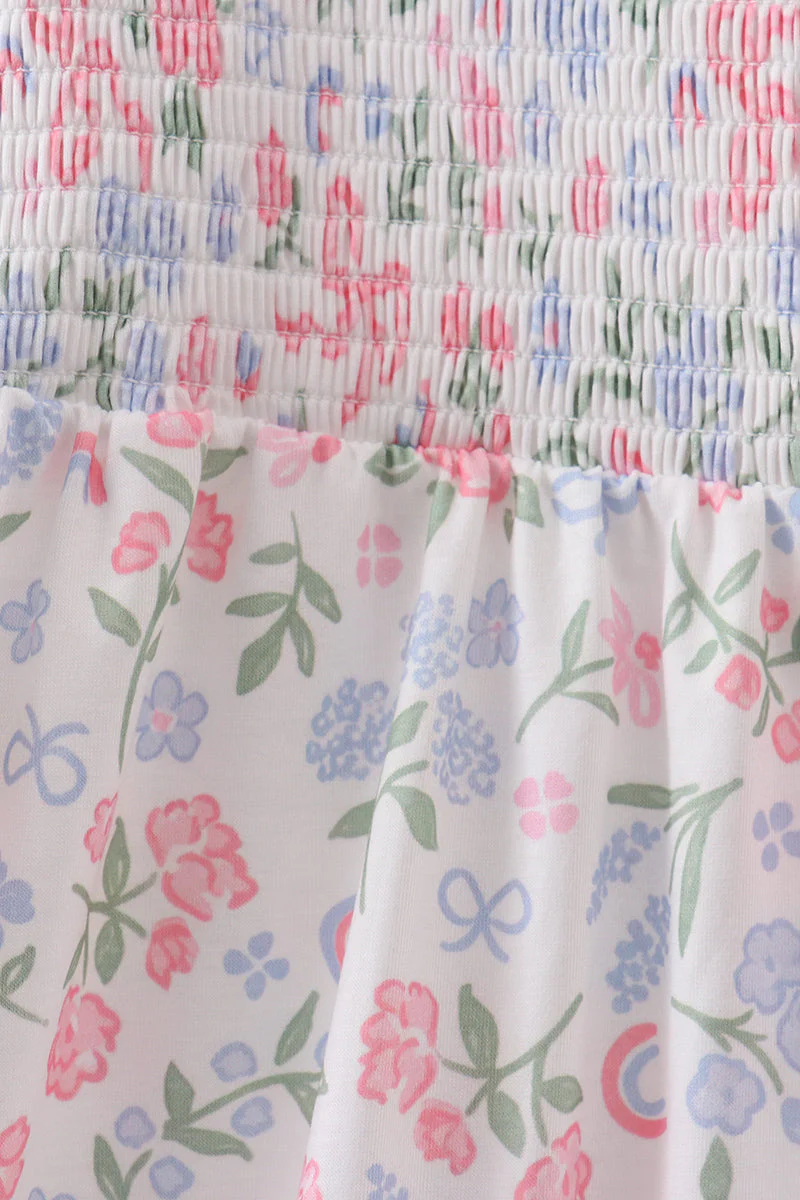Pink floral smocked mom dress - Image 5
