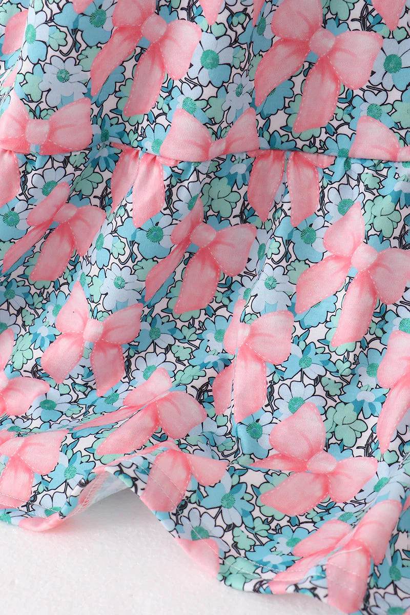 Pink floral smocked tiered dress - Image 4