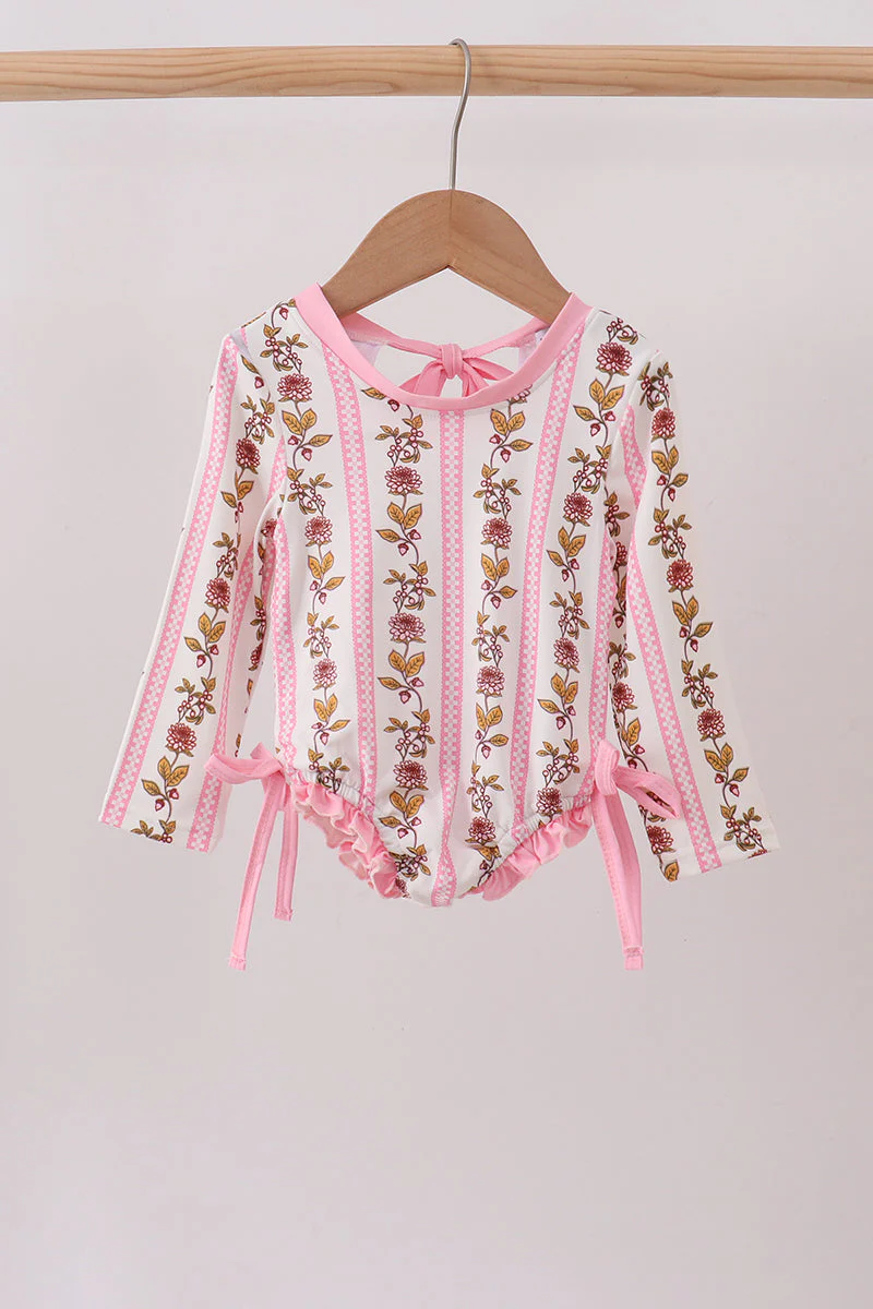 Pink Garden Ruffle Rashguard