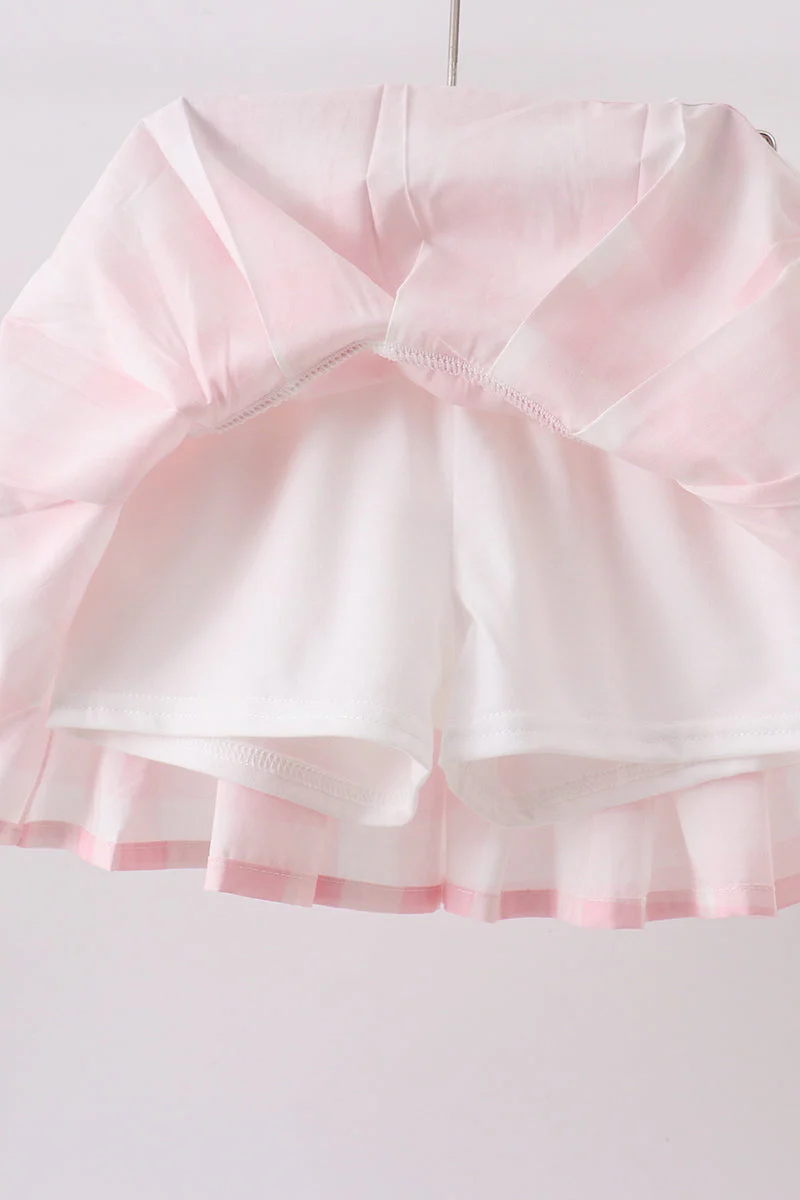 Pink Gingham Skorts Set - Image 3