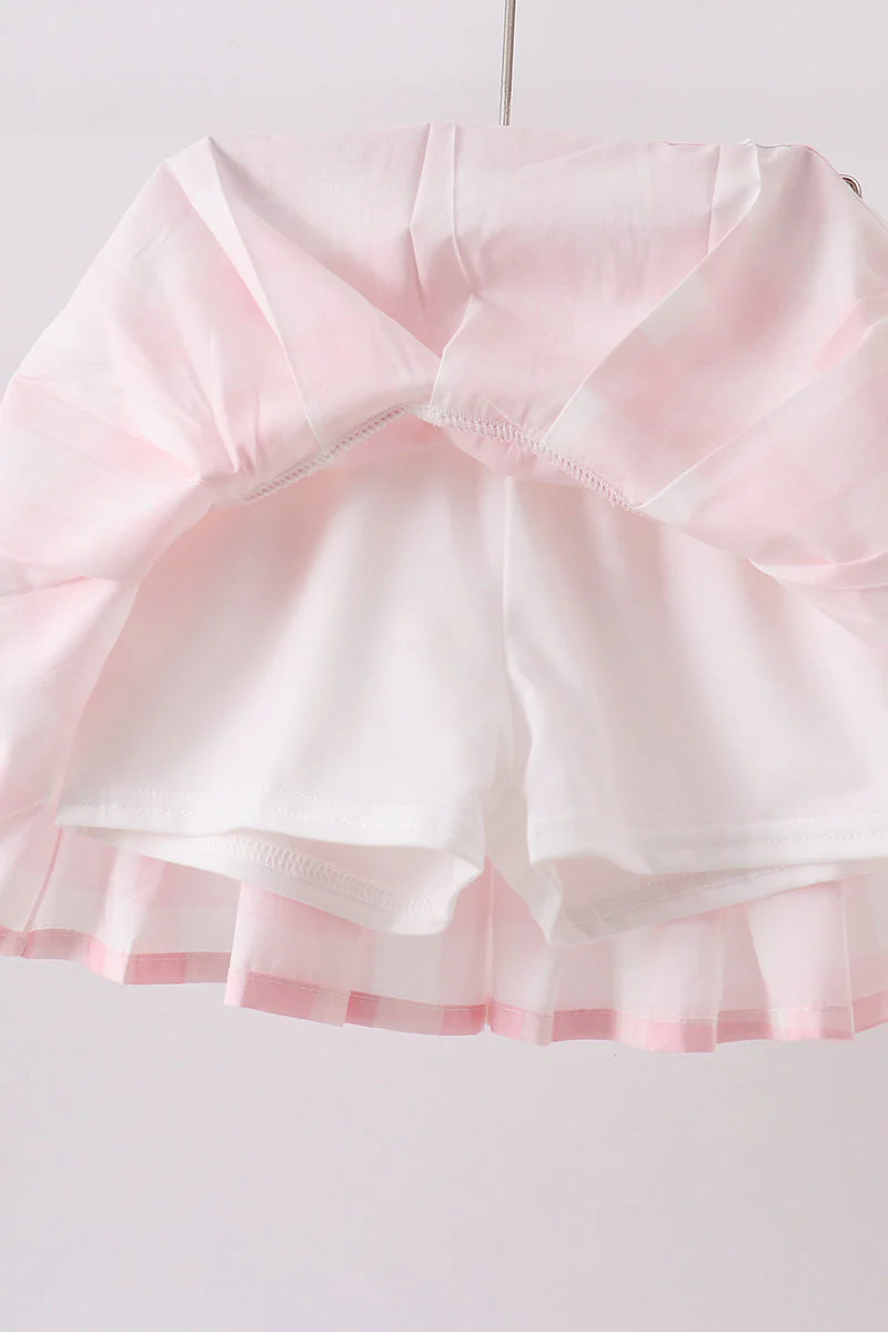 Pink Gingham Skorts Set - Image 4