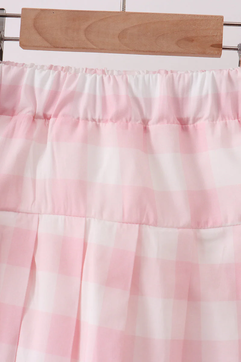 Pink Gingham Skorts Set - Image 5