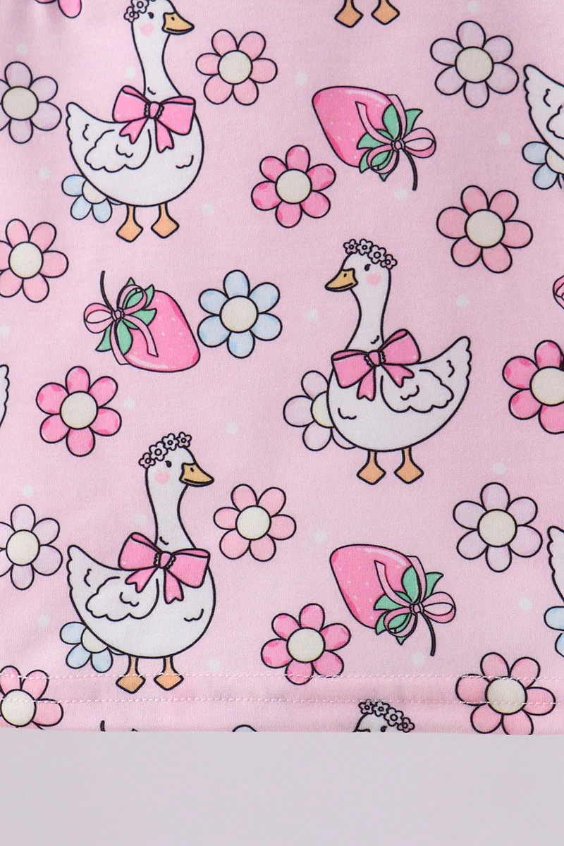 Pink Goose Smocked Bloomer Set - Image 4