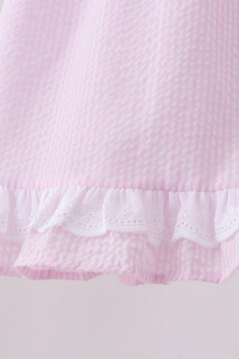 Pink lemon ruffle gingham bloomer set - Image 3