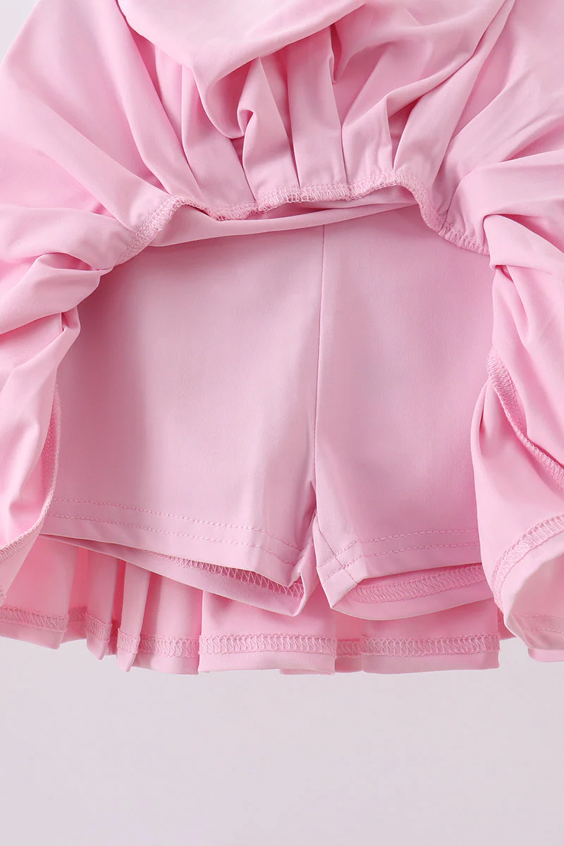 Pink pleated skort - Image 4
