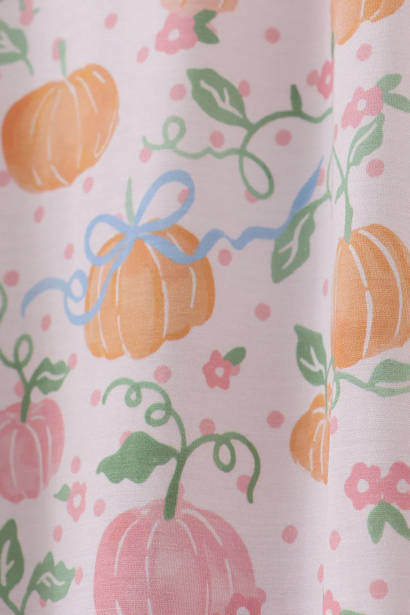 Pink pumpkin bamboo mom pajamas set - Image 3
