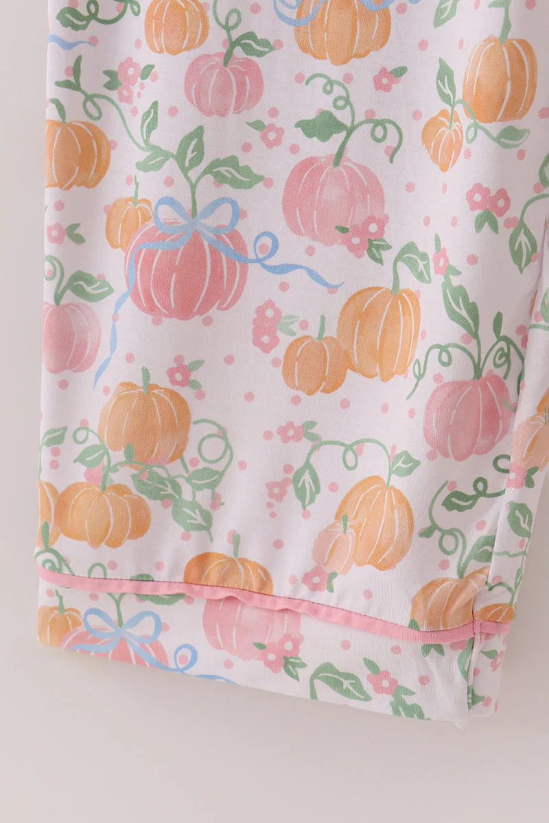 Pink pumpkin bamboo mom pajamas set - Image 4