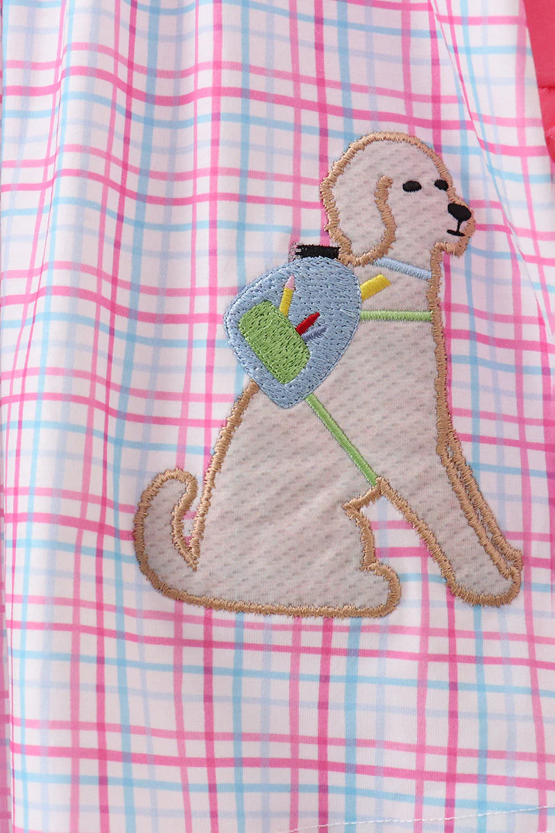 Pink Puppy Applique Ruffle Set - Image 6
