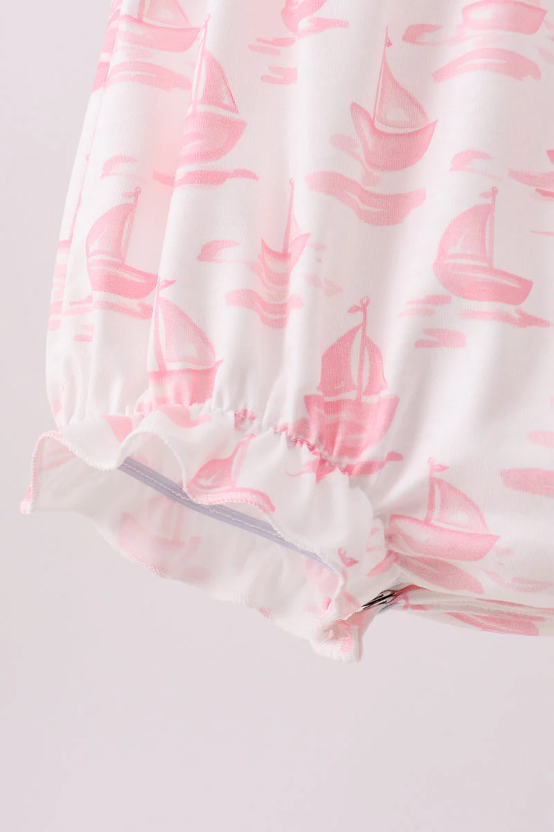 Pink Sailboat Embroidered Bubble - Image 3