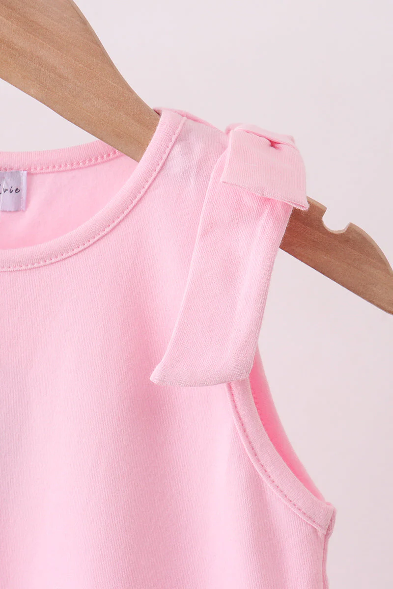 Pink Scalloped Bow Dress - Image 2