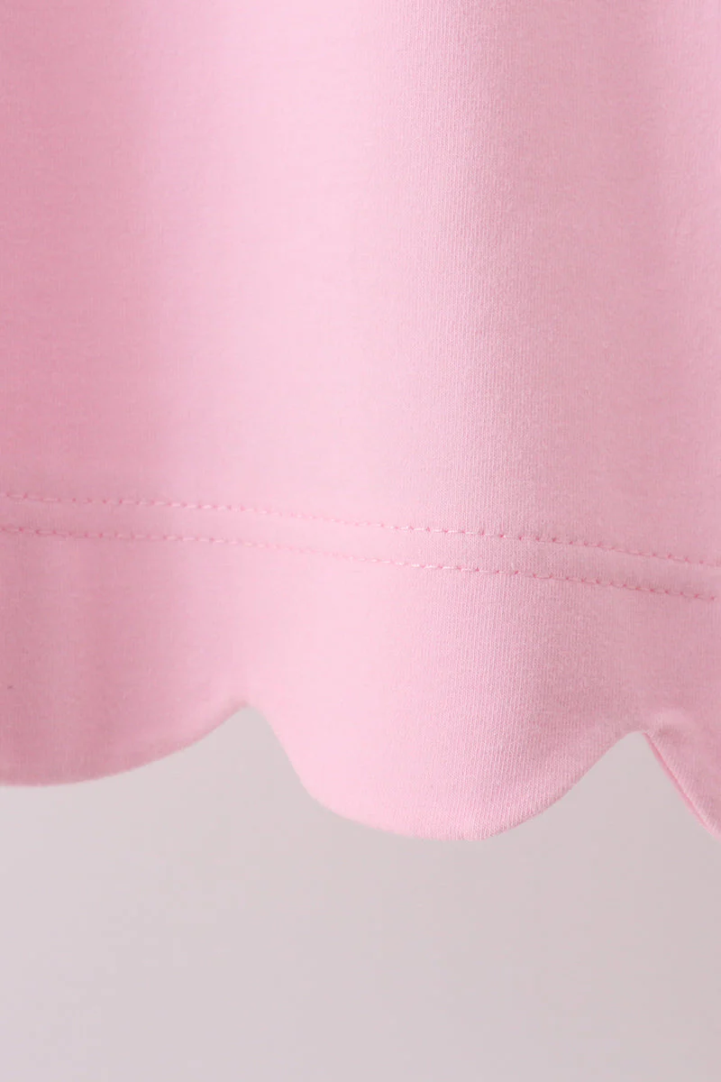 Pink Scalloped Bow Dress - Image 3