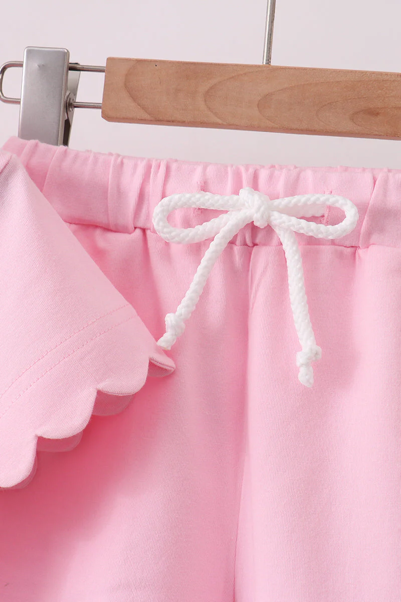 Pink Scalloped Shorts Set - Image 3