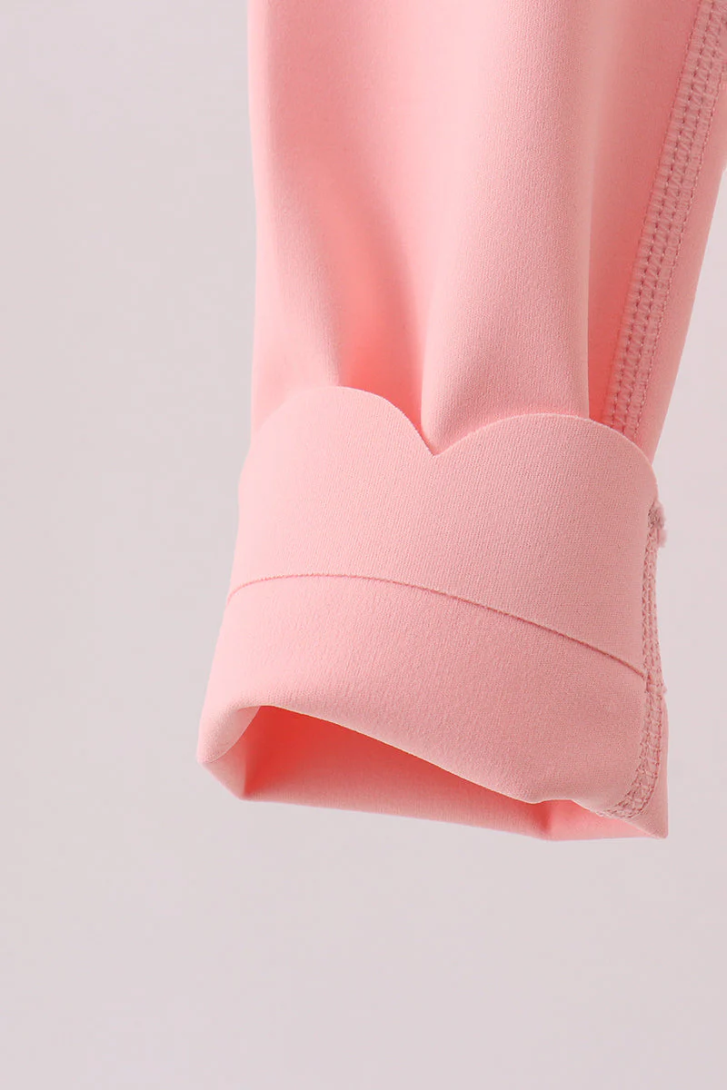Pink Scalloped Yoga Active Leggings - Image 4