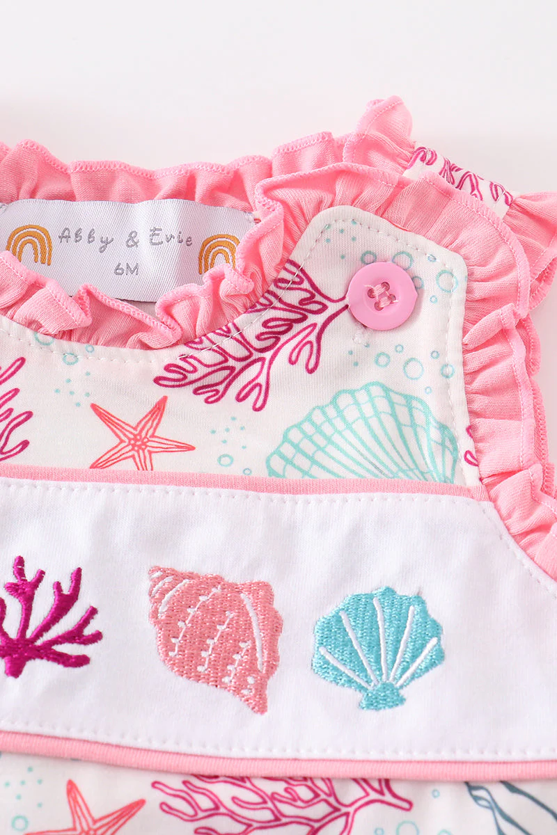 Pink Shell Embroidered Bubble - Image 2