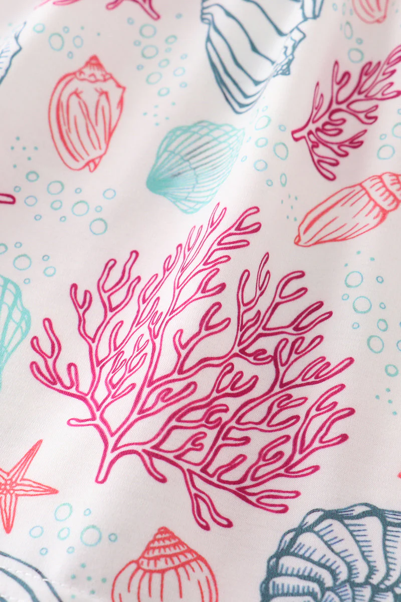 Pink Shell Embroidered Dress - Image 4