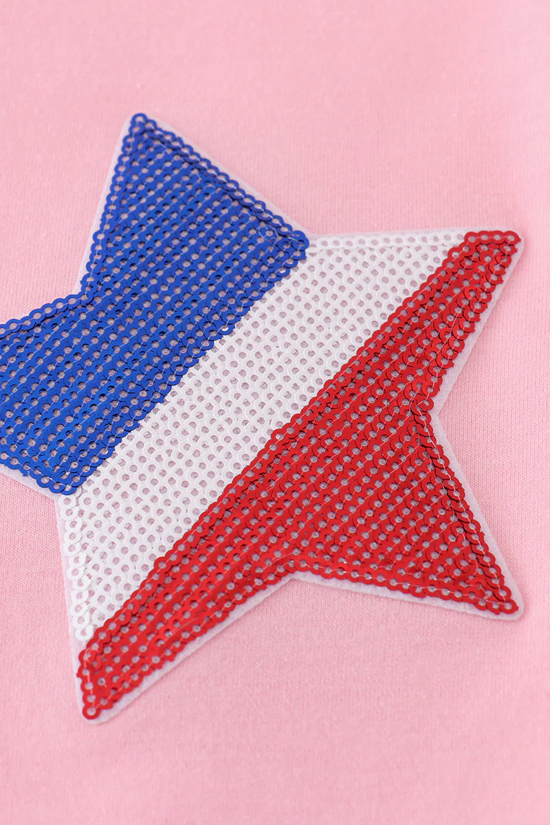 Pink star sequin mom&me top - Image 3