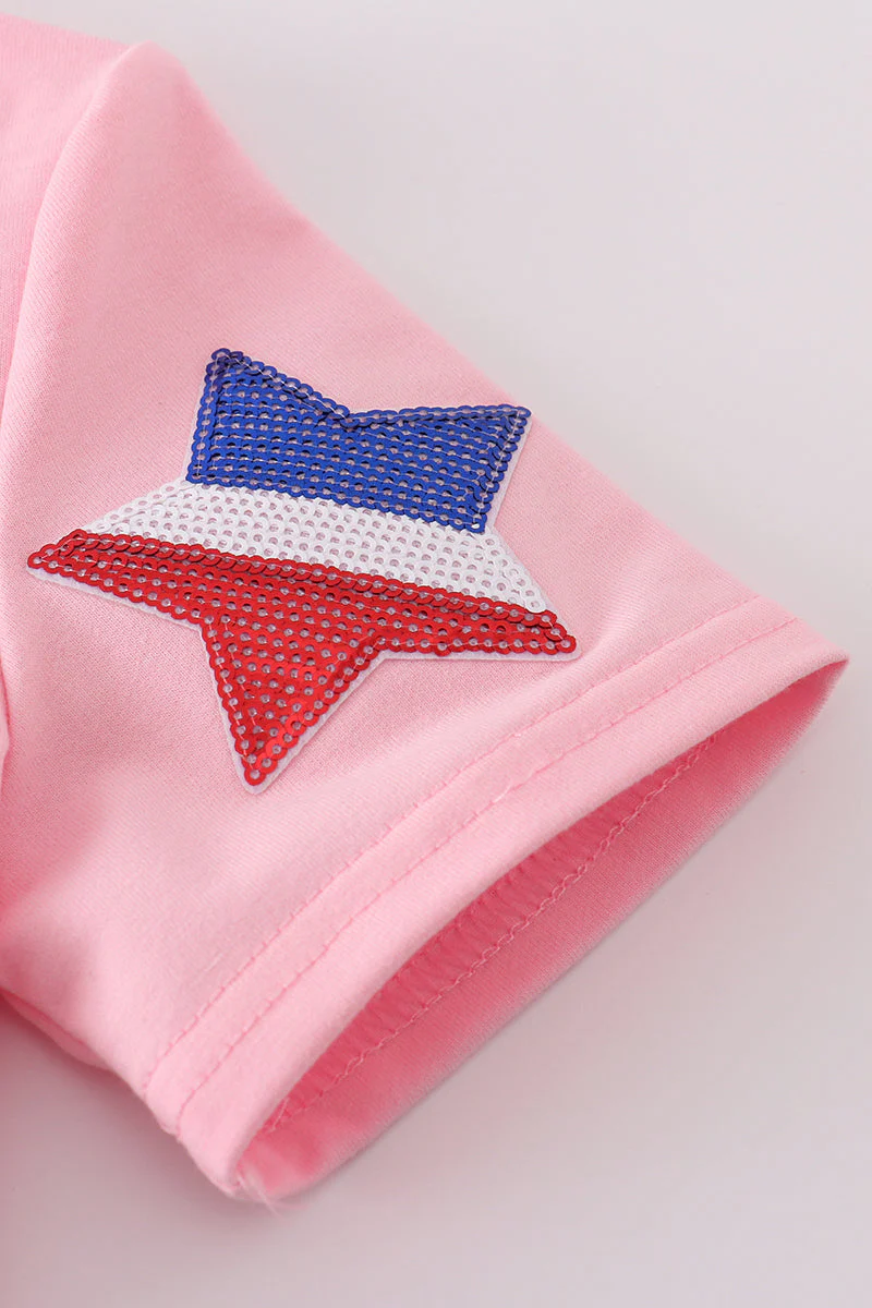 Pink star sequin mom&me top - Image 6