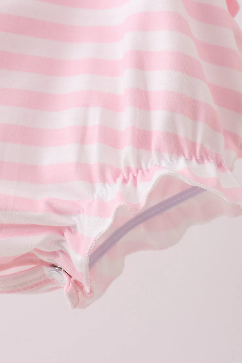 Pink Stripe Apple Book Applique Bubble - Image 4