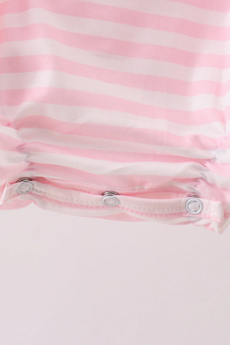 Pink Stripe Apple Book Applique Bubble - Image 5