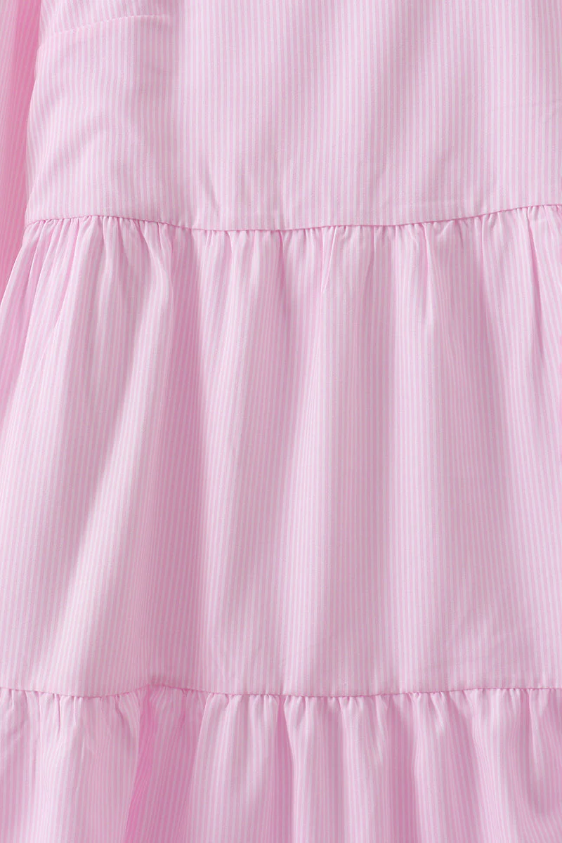 Pink stripe tiered maxi dress - Image 3