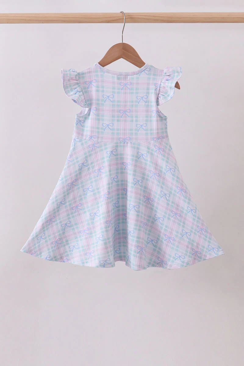 Plaid bow ruffle dress - Image 3