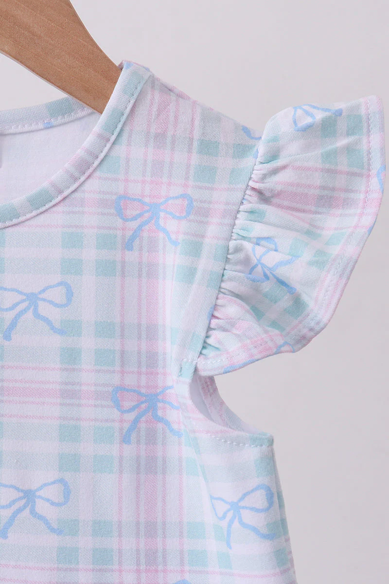 Plaid bow ruffle dress - Image 4