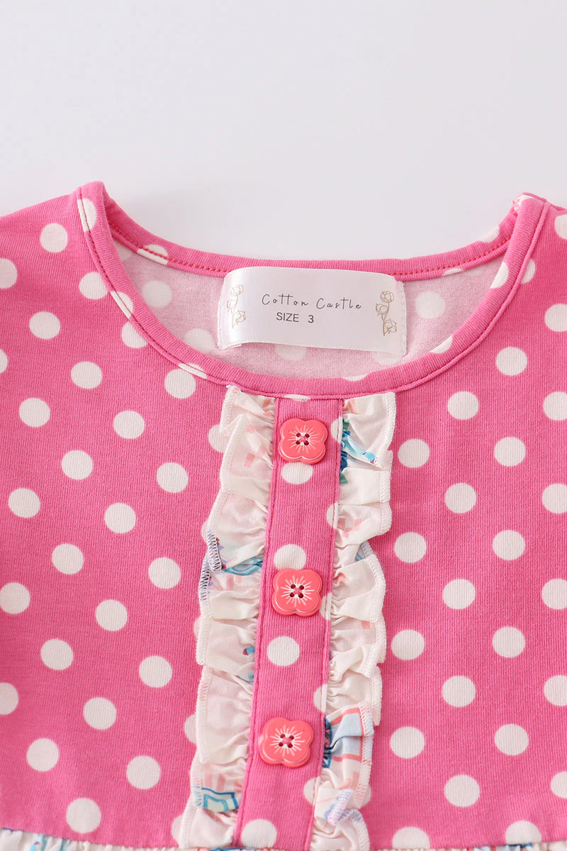 Platinum balcony pink dot dress - Image 6
