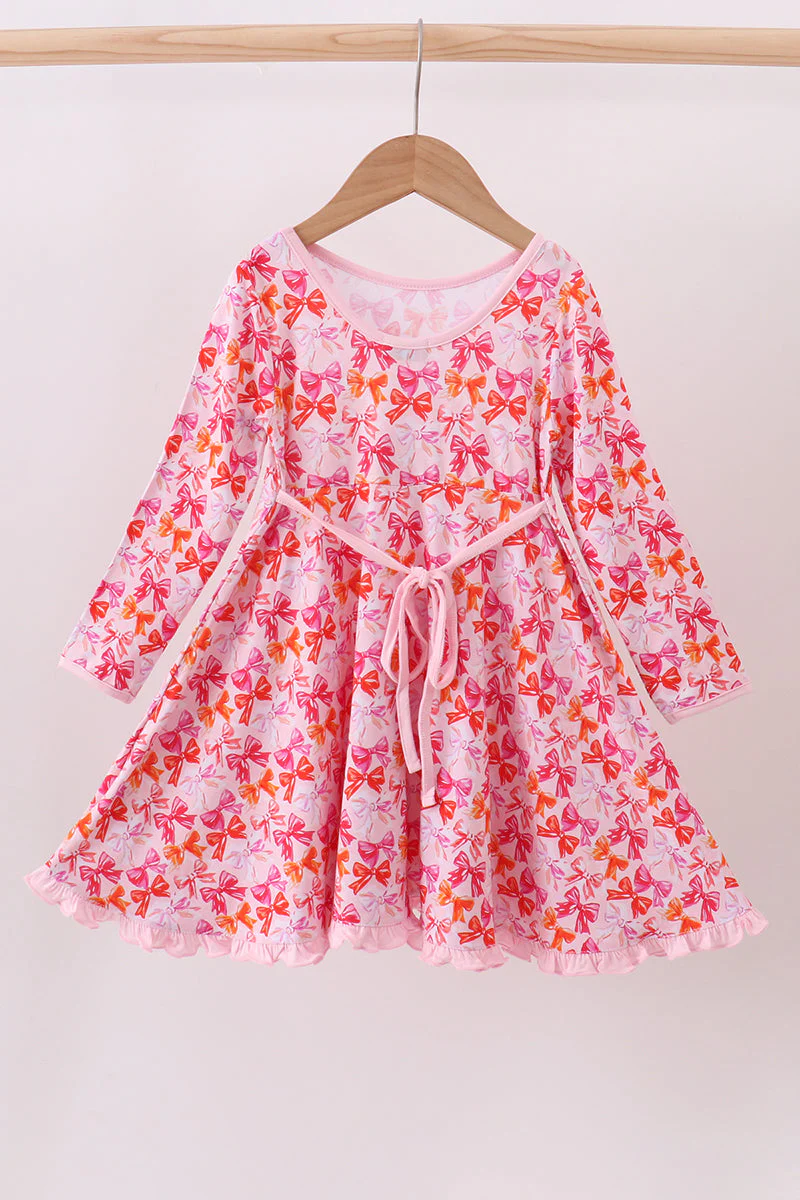Premium berry blossom bows ruffle bamboo dress - Image 6