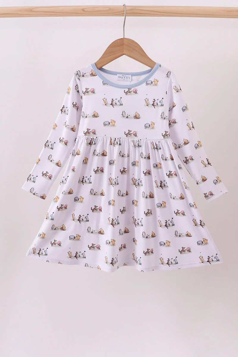 Premium blue character print bamboo dress - Image 2
