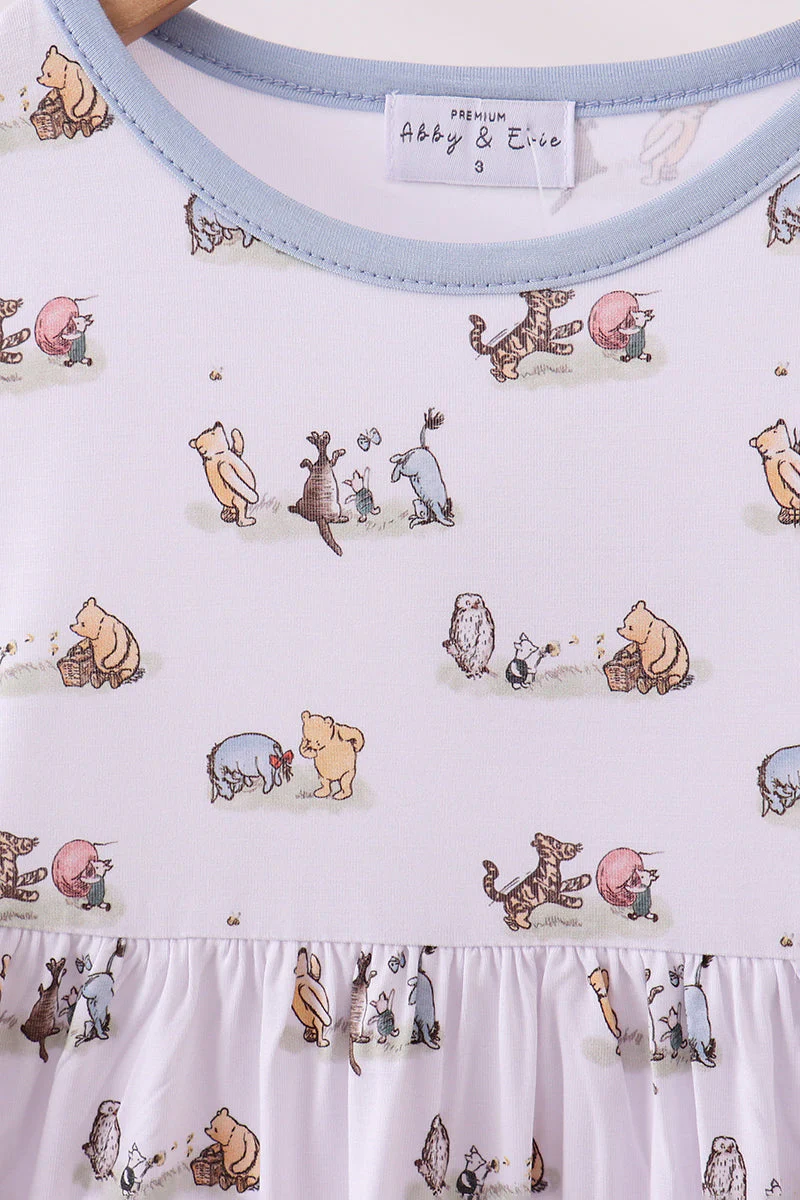 Premium blue character print bamboo dress - Image 3