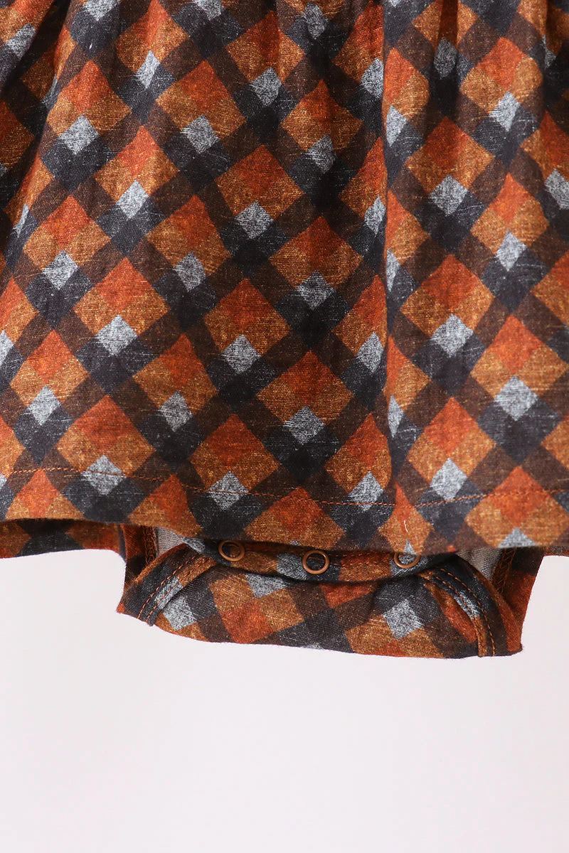 Premium brown plaid muslin bubble - Image 5