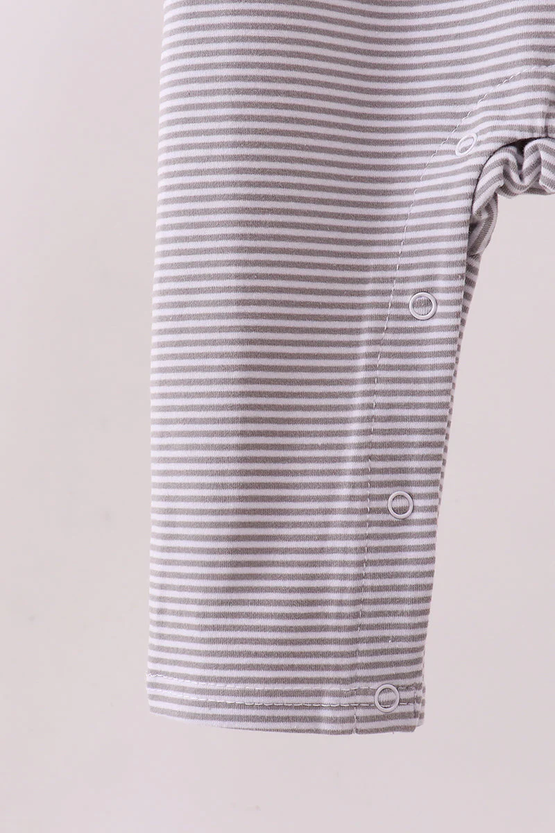Premium Gray Tennessee Puppy embroidery stripe romper - Image 5