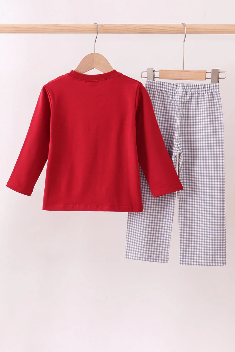 Premium Maroon Alabama elephant applique pants set - Image 5