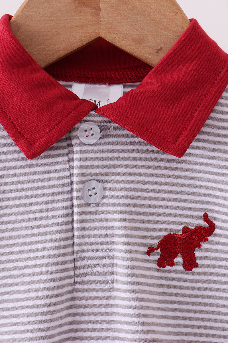 Premium Maroon Alabama elephant embroidery stripe bubble - Image 2