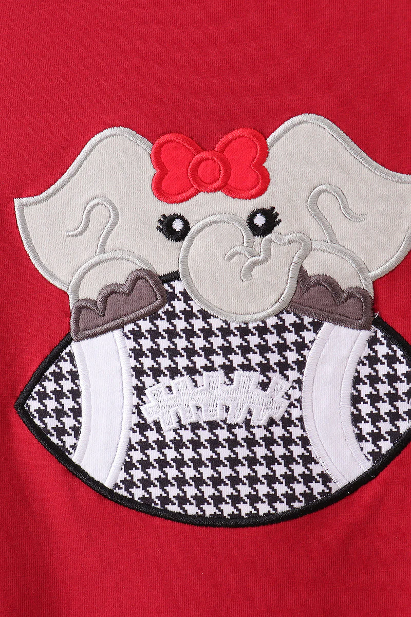 Premium Maroon Alabama elephant football applique top - Image 2