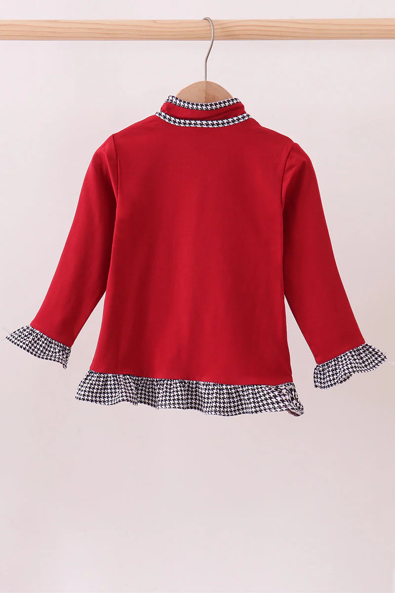 Premium Maroon Alabama embroidery ruffle top - Image 5