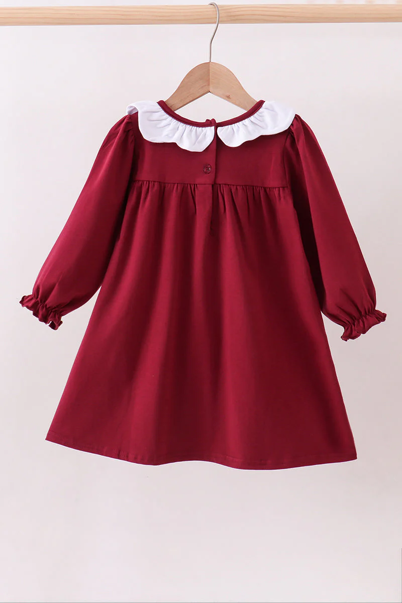 Premium Maroon Georgia bulldog applique dress - Image 5
