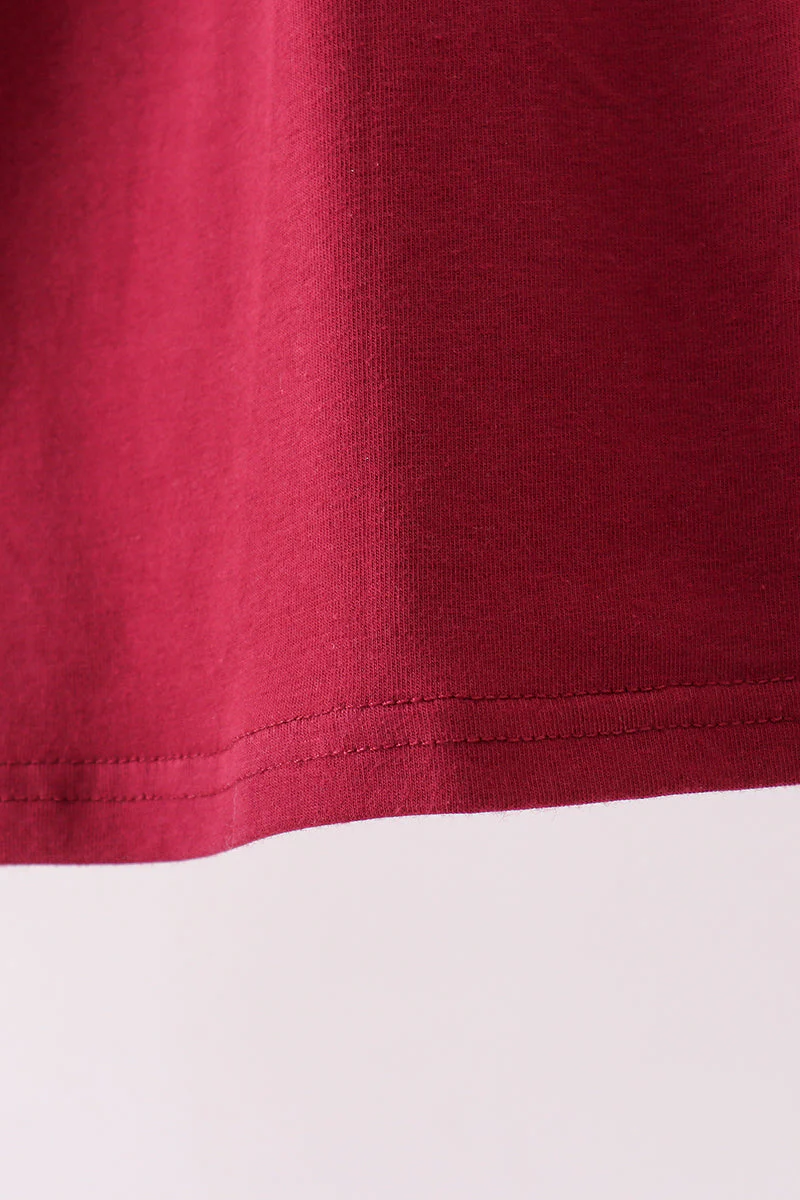 Premium Maroon Georgia bulldog applique dress - Image 3
