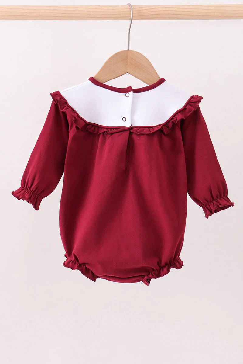 Premium Maroon Georgia bulldog bow embroidery bubble - Image 6