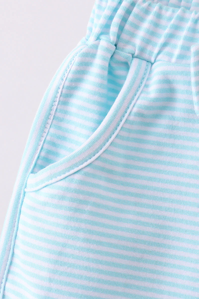 Premium Mint&white stripe bow shorts - Image 4