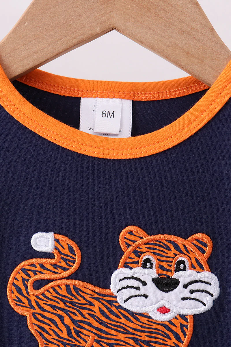 Premium Navy Auburn tiger applique bubble - Image 2