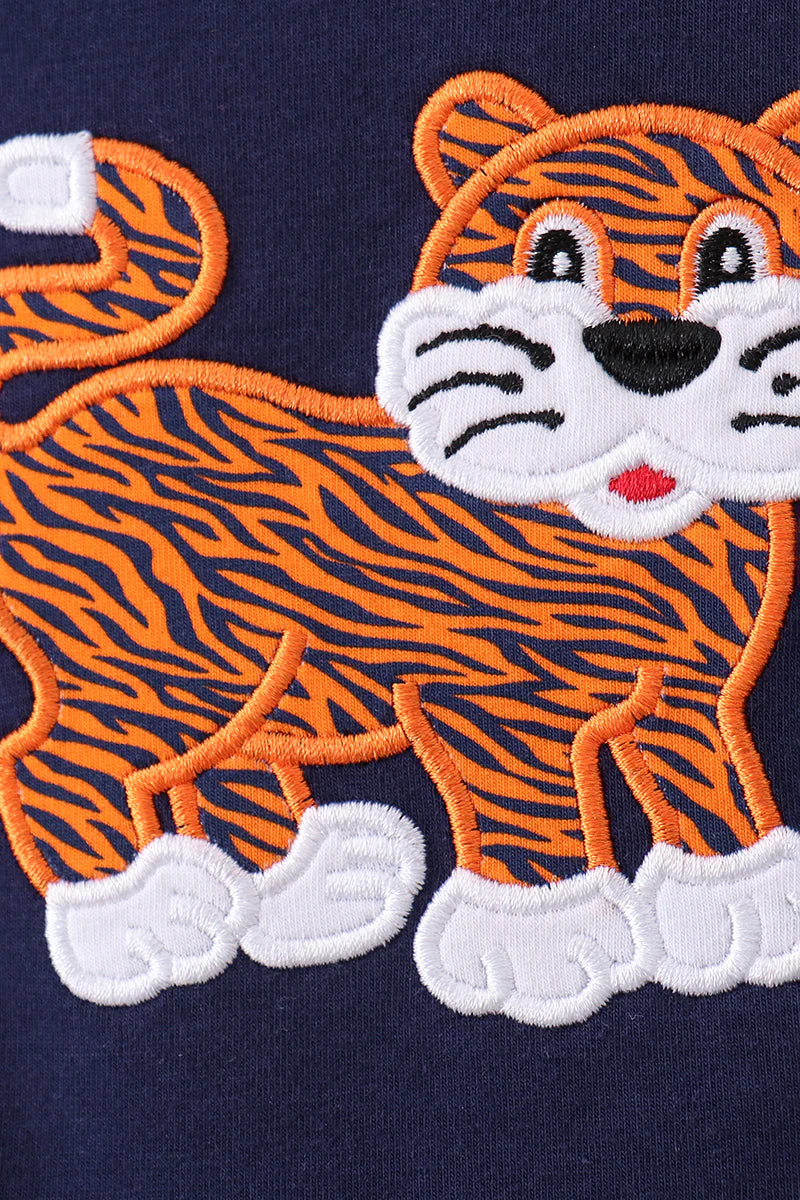 Premium Navy Auburn tiger applique bubble - Image 3