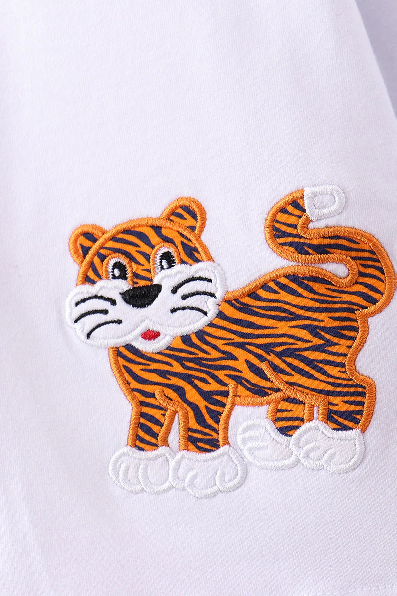 Premium Navy Auburn tiger applique pants set - Image 4