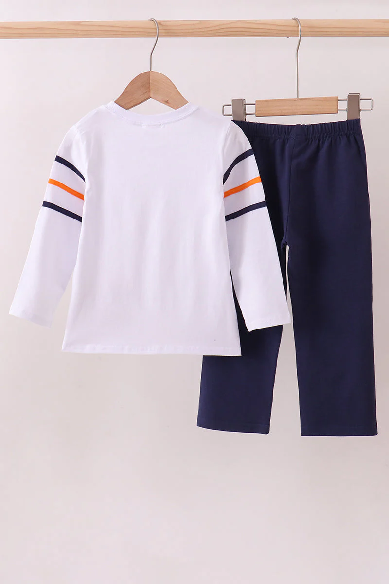 Premium Navy Auburn tiger applique pants set - Image 5